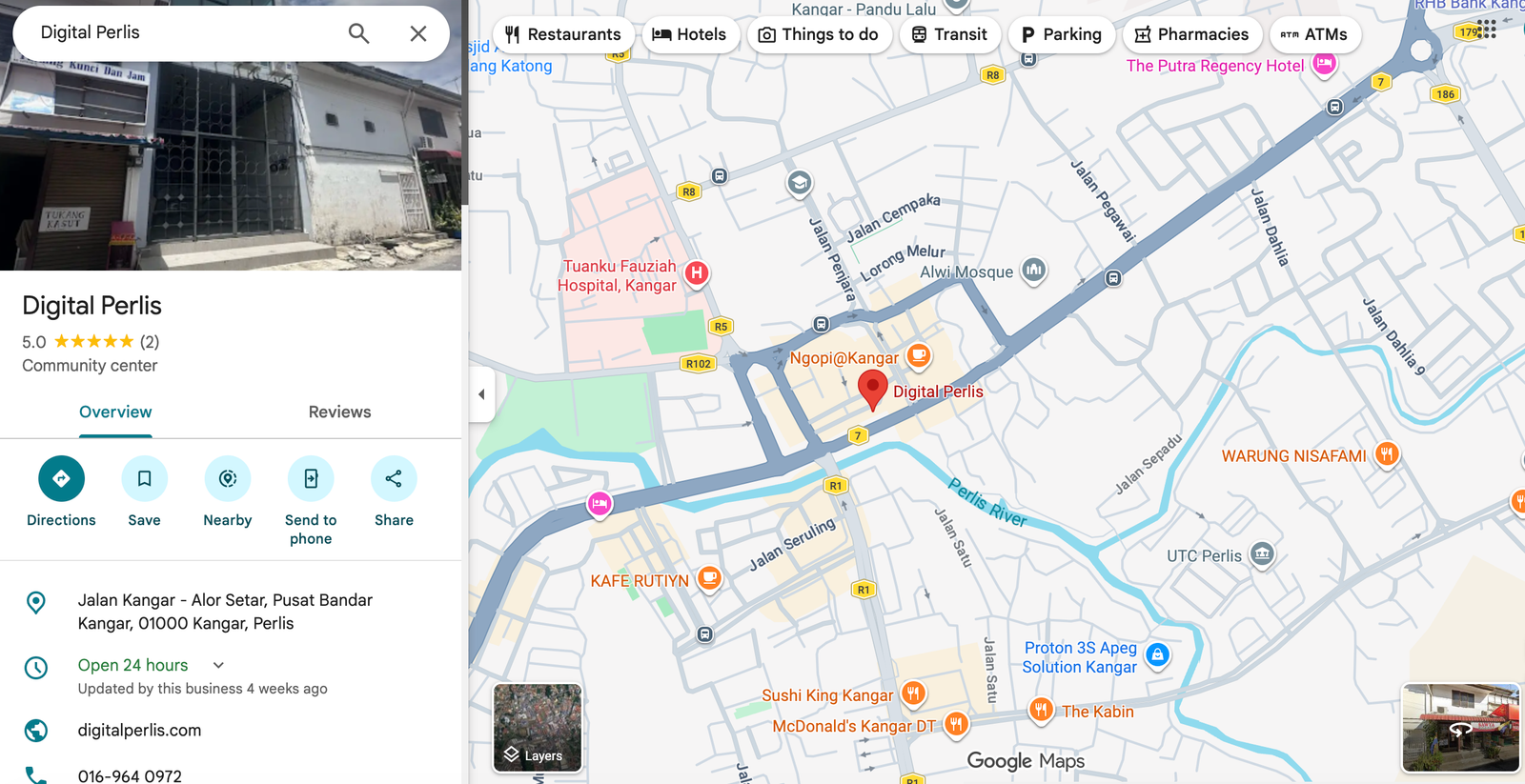 Peta Lokasi Hub Digital Perlis