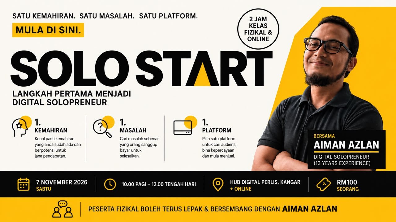 Kelas Solo Start bersama Muhammad Aiman Azlan